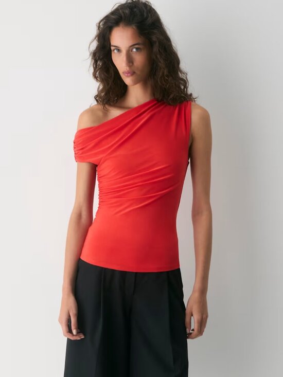 Wilfred Tops - NWT Aritzia Smooth Matter GALLERY Top Flashing Red S